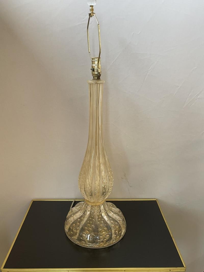 Large Italian Murano Glass Table Lamp, Mid-Century Modern, Barovier Toso Style - 4