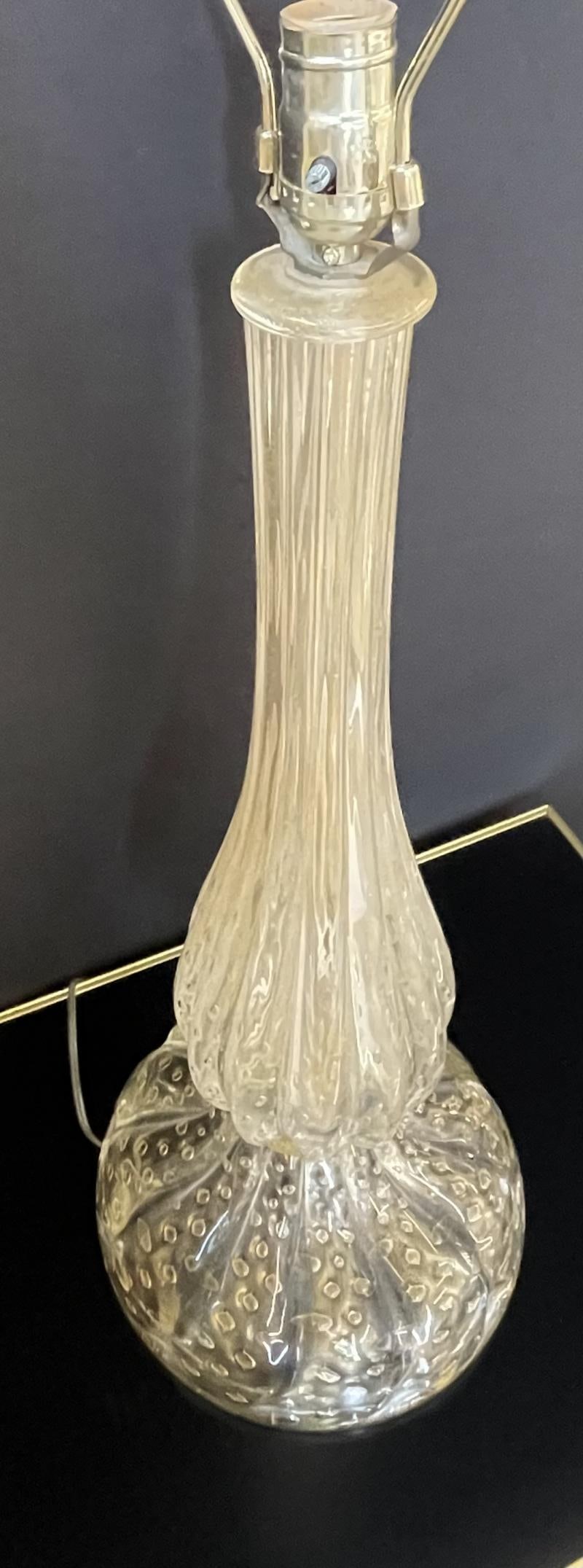 Large Italian Murano Glass Table Lamp, Mid-Century Modern, Barovier Toso Style - 5