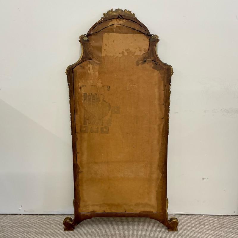 French Neoclassical Style Giltwood Wall / Console Mirror with Oval Artwork - 11