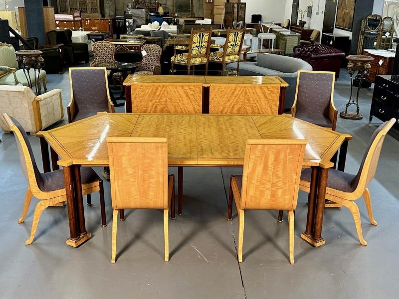 Vladimir Kagan Dining Room Set, Table, Chairs, Sideboard, Labeled, Copeland - 3