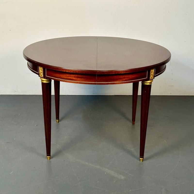 Louis XVI Style Bronze Mounted Center or Dining Table, Plum Pudding Veneer - 2