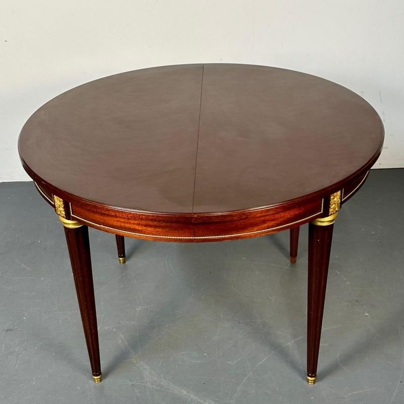 Louis XVI Style Bronze Mounted Center or Dining Table, Plum Pudding Veneer - 3