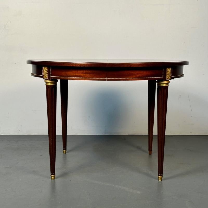 Louis XVI Style Bronze Mounted Center or Dining Table, Plum Pudding Veneer - 4