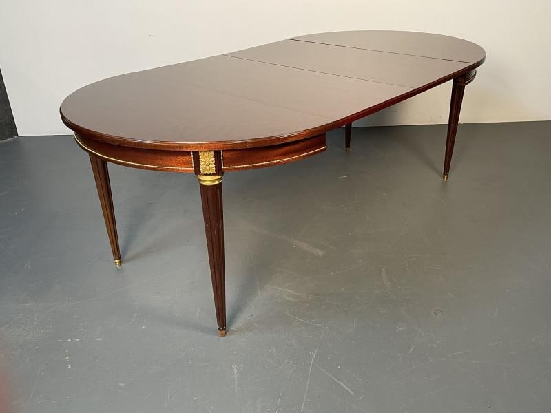 Louis XVI Style Bronze Mounted Center or Dining Table, Plum Pudding Veneer - 5