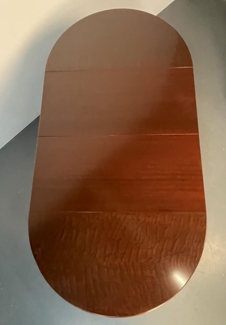 Louis XVI Style Bronze Mounted Center or Dining Table, Plum Pudding Veneer - 8