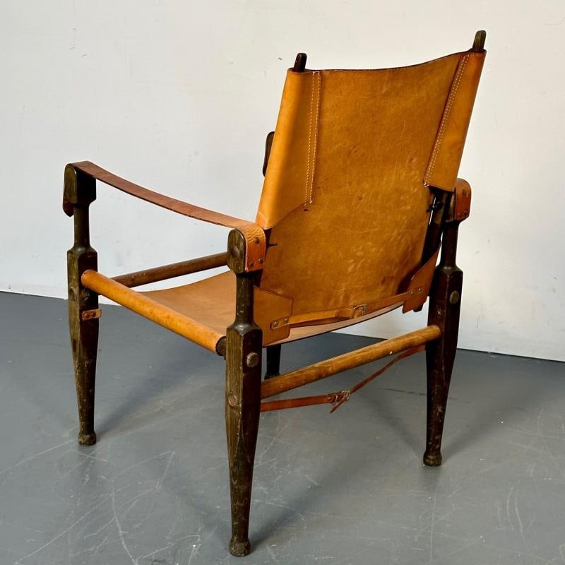 Pair of Kaare Klint Danish Mid-Century Modern Safari Lounge Chairs, Rasmussen - 10