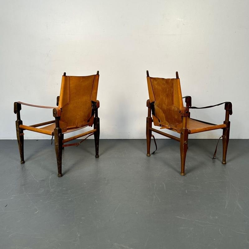 Pair of Kaare Klint Danish Mid-Century Modern Safari Lounge Chairs, Rasmussen - 11