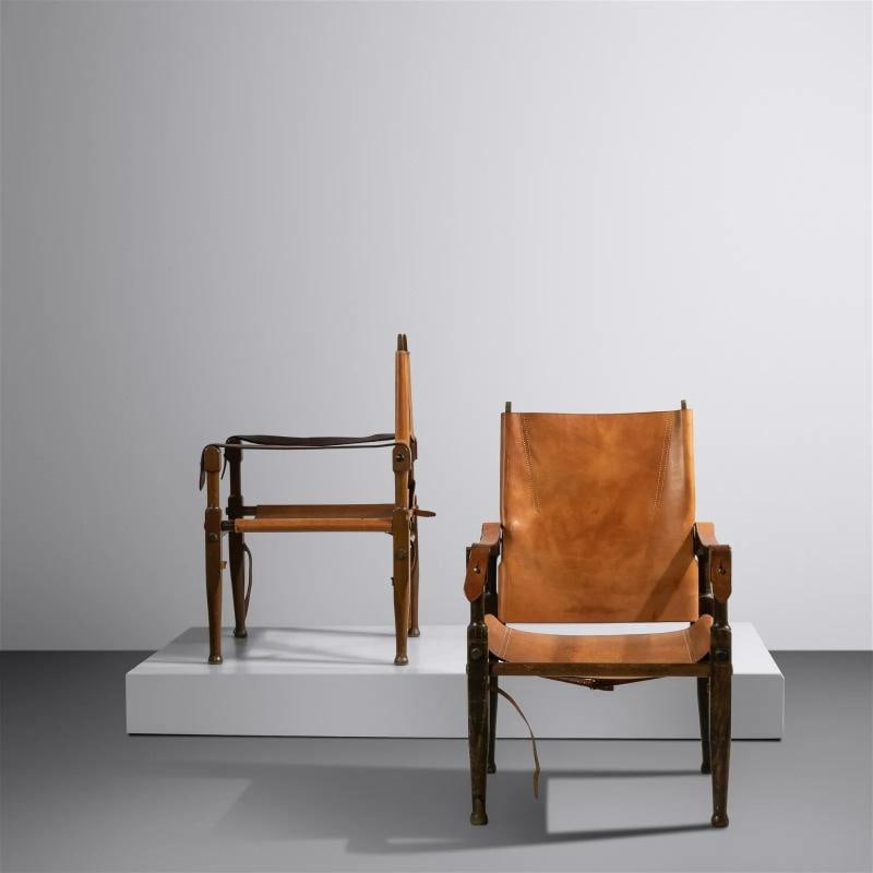 Pair of Kaare Klint Danish Mid-Century Modern Safari Lounge Chairs, Rasmussen - 4