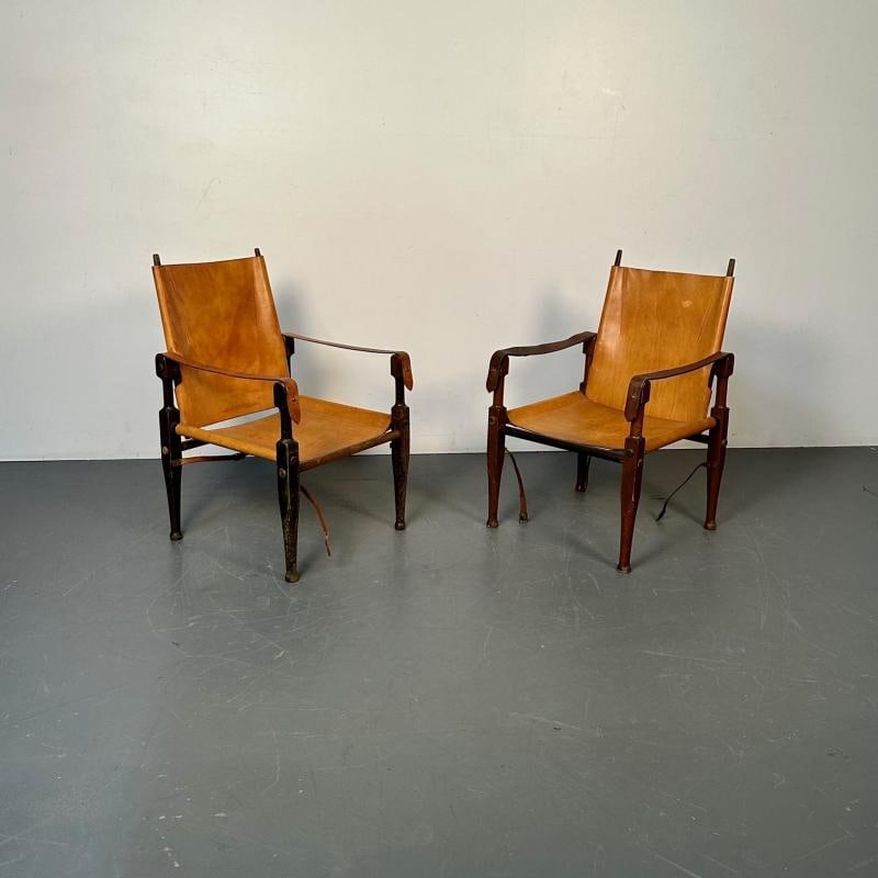 Pair of Kaare Klint Danish Mid-Century Modern Safari Lounge Chairs, Rasmussen - 6