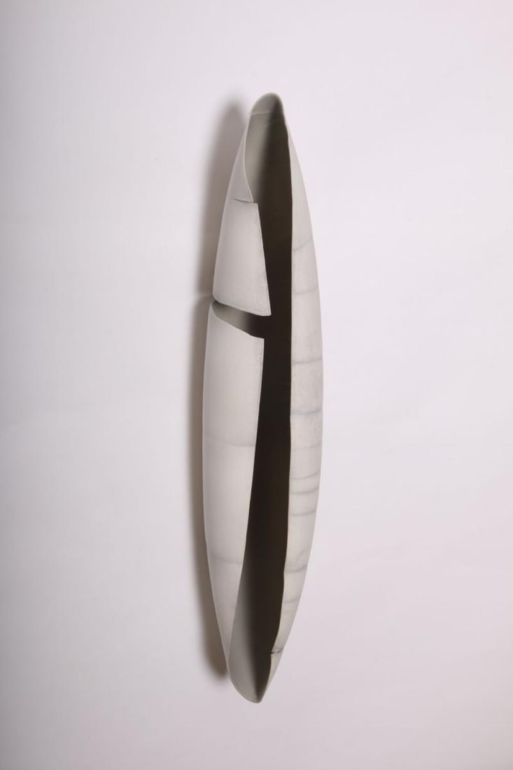 Contemporary Porcelain Wall Art / Hanging Vessel by Ceramic Artist, Paula Murray - 3