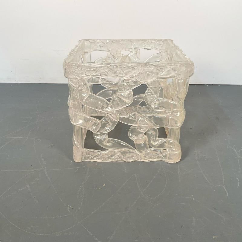 Art Deco Lalique Style Glass Top Coffee or End Table. - 9