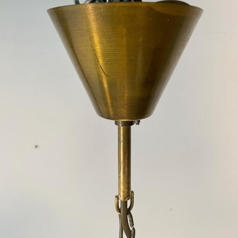 Mid-Century Modern Brutalist Chandelier / Pendant by Tom Greene, Patinated Brass - 8