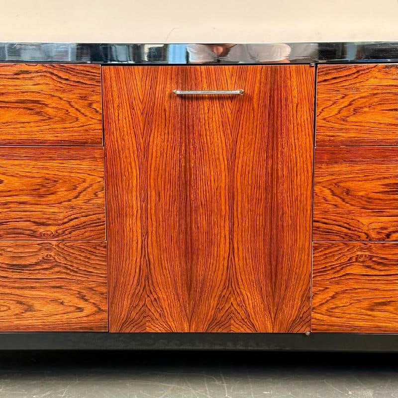 Mid-Century Modern Milo Baughman Rosewood Dresser for John Stuart, Chrome Accent - 10