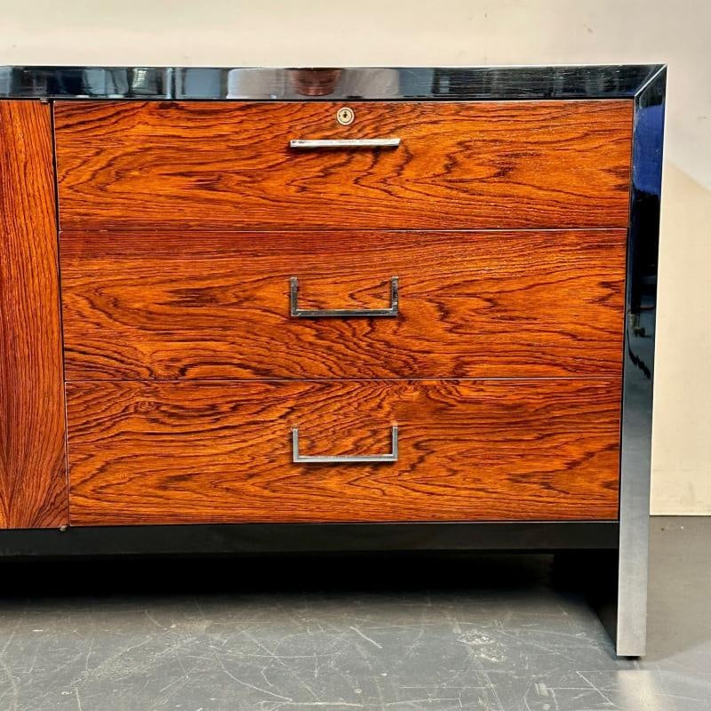 Mid-Century Modern Milo Baughman Rosewood Dresser for John Stuart, Chrome Accent - 11