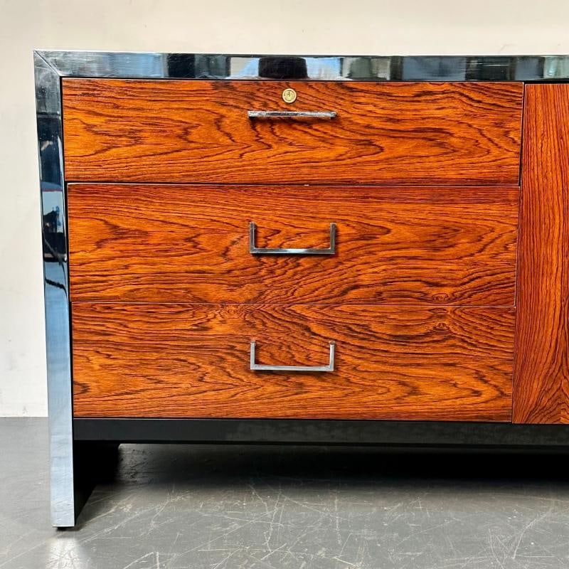 Mid-Century Modern Milo Baughman Rosewood Dresser for John Stuart, Chrome Accent - 9