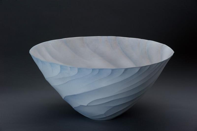 Contemporary Porcelain Bowl / Vessel by Ceramic Artist, Paula Murray, Light Blue - 2