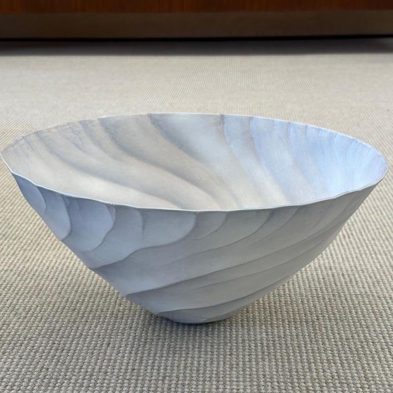 Contemporary Porcelain Bowl / Vessel by Ceramic Artist, Paula Murray, Light Blue - 4