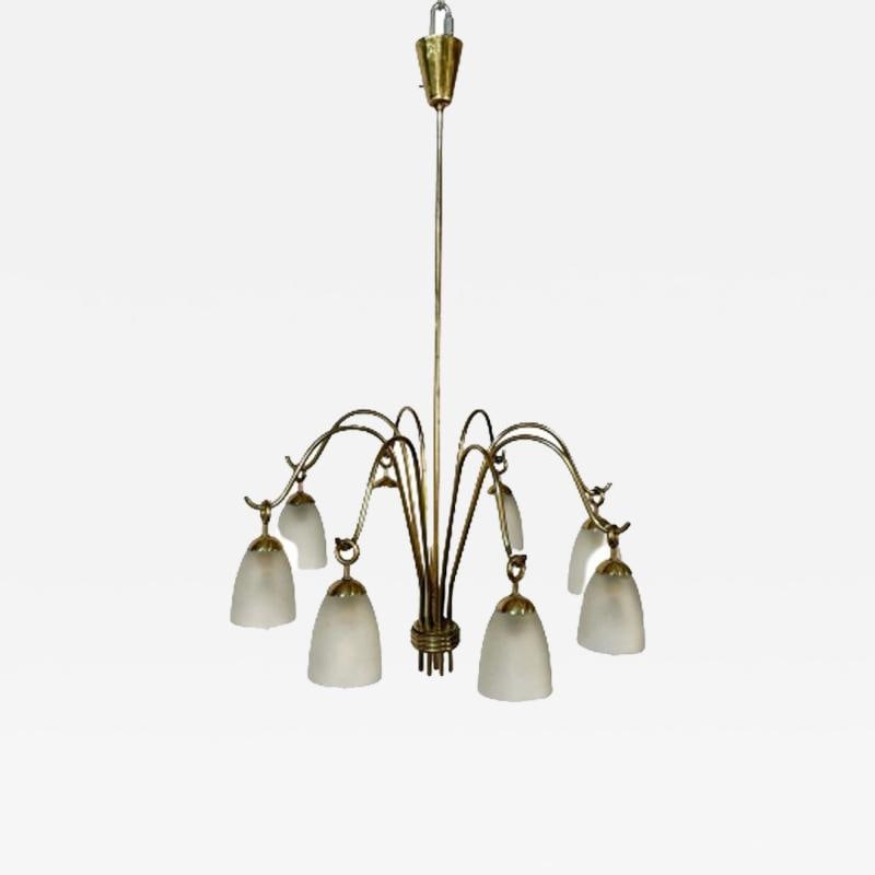 Angelo Lelli, Arredoluce, Italian Mid-Century Modern, Chandelier, Brass, 1960s (1 of 11)