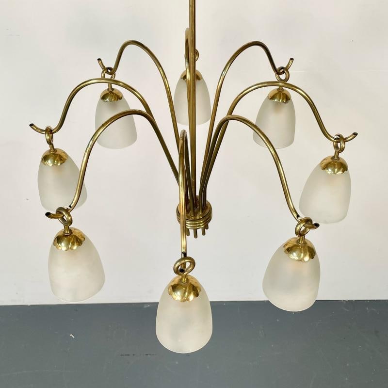 Angelo Lelli, Arredoluce, Italian Mid-Century Modern, Chandelier, Brass, 1960s - 5