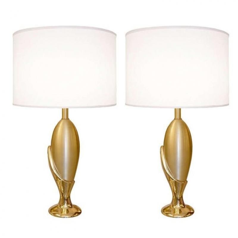 Pair of French Mid-Century Modern Sculptural Bronze Table / Desk Lamps - 6
