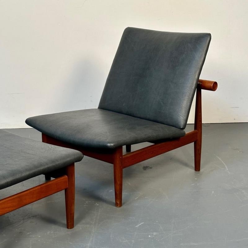 Finn Juhl Danish Mid-Century Modern Japan Lounge Chair and Ottoman, Daverkosen - 10
