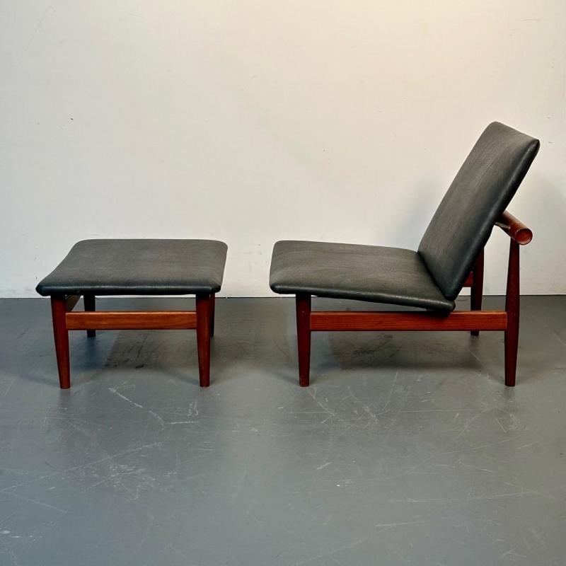 Finn Juhl Danish Mid-Century Modern Japan Lounge Chair and Ottoman, Daverkosen - 5