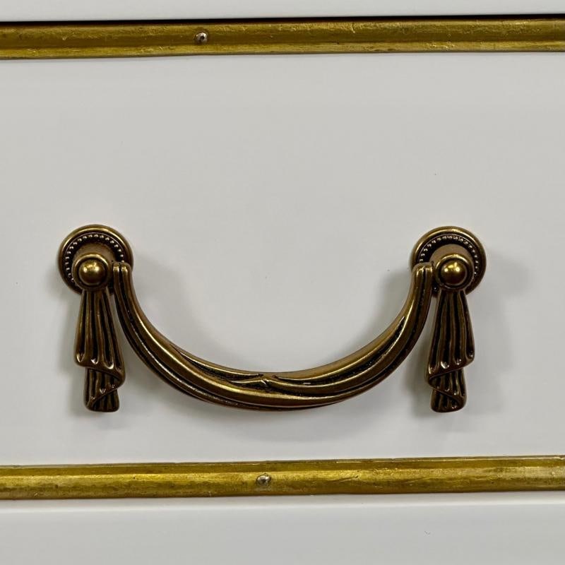 Maison Jansen Style, Louis XVI, Hollywood Regency, White Commodes, Marble Top - 9