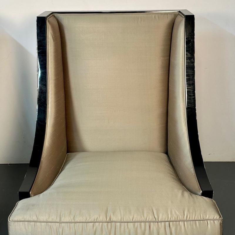 Mid-Century Modern Style Christopher Guy Square Wingback / Lounge Chair, Silk - 11