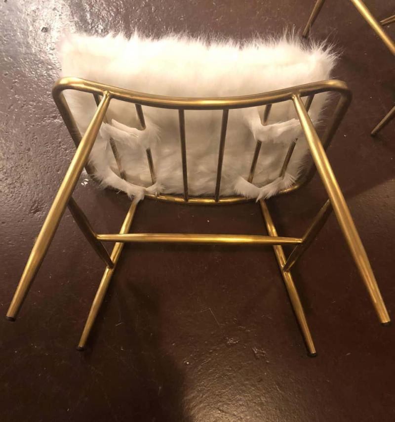 Pair of Hollywood Regency Style Fur Lounge or Chaise Chairs and Ottomans - 7