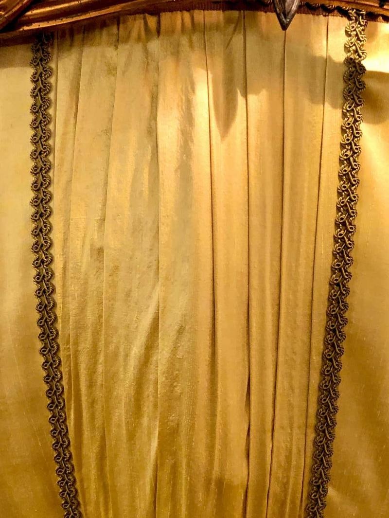 Palatial Light Fixture in Copper, Brass and Iron with Silk Dome Shade - 7