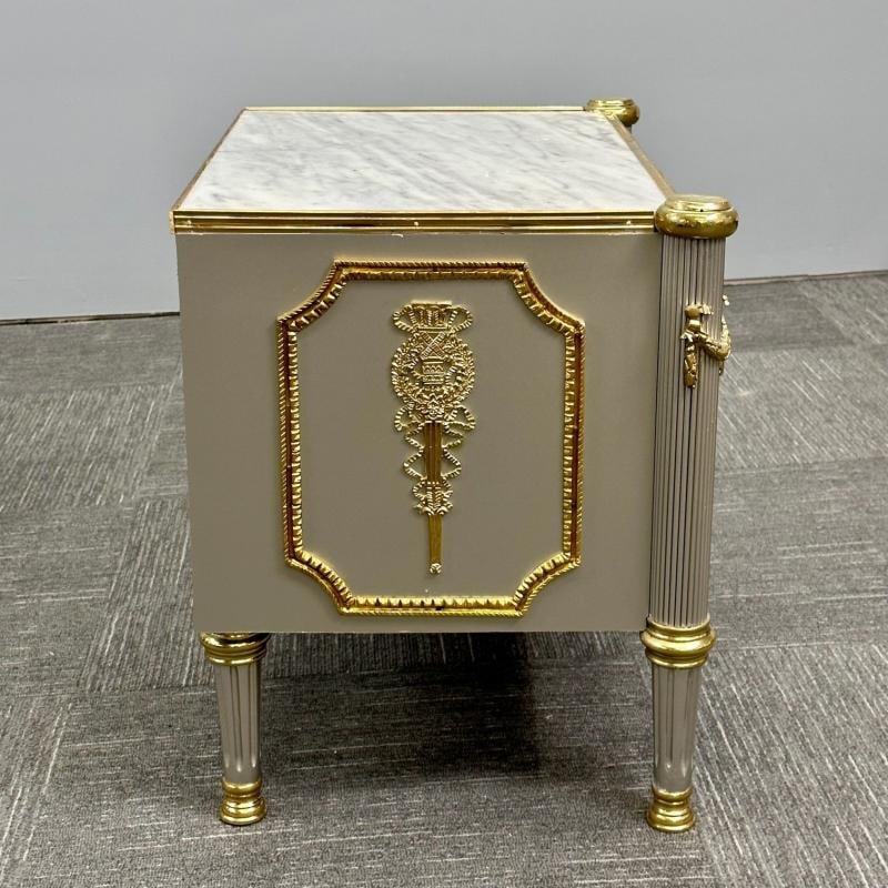 John Vesey Style, Hollywood Regency, Nightstands, Steel, Bronze, Marble, 2023 - 11