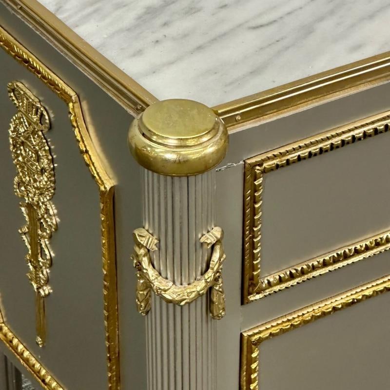 John Vesey Style, Hollywood Regency, Nightstands, Steel, Bronze, Marble, 2023 - 12