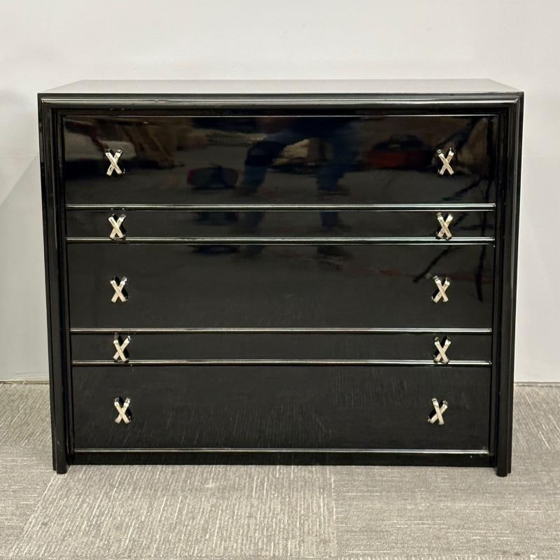 Pair Mid-Century Modern Commodes / Nightstands, Paul Frankl Style, Ebony Lacquer - 6