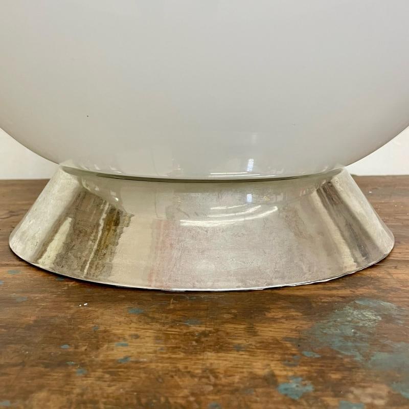 Large Mid-Century Modern Handblown Glass and Chrome Table / Desk Lamp, Italian - 11