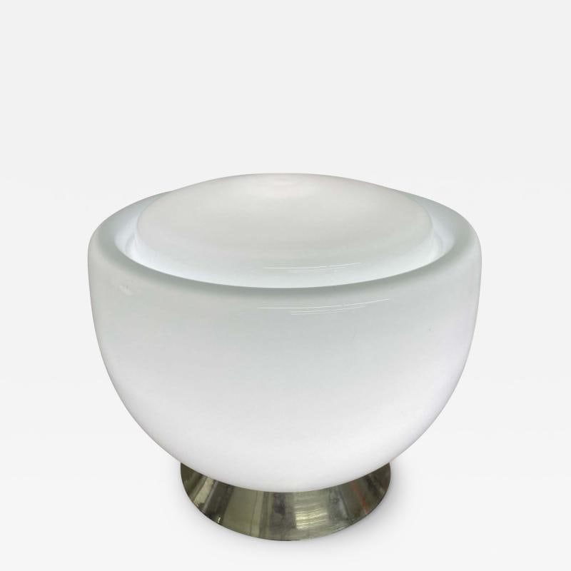 Large Mid-Century Modern Handblown Glass and Chrome Table / Desk Lamp, Italian (1 of 12)