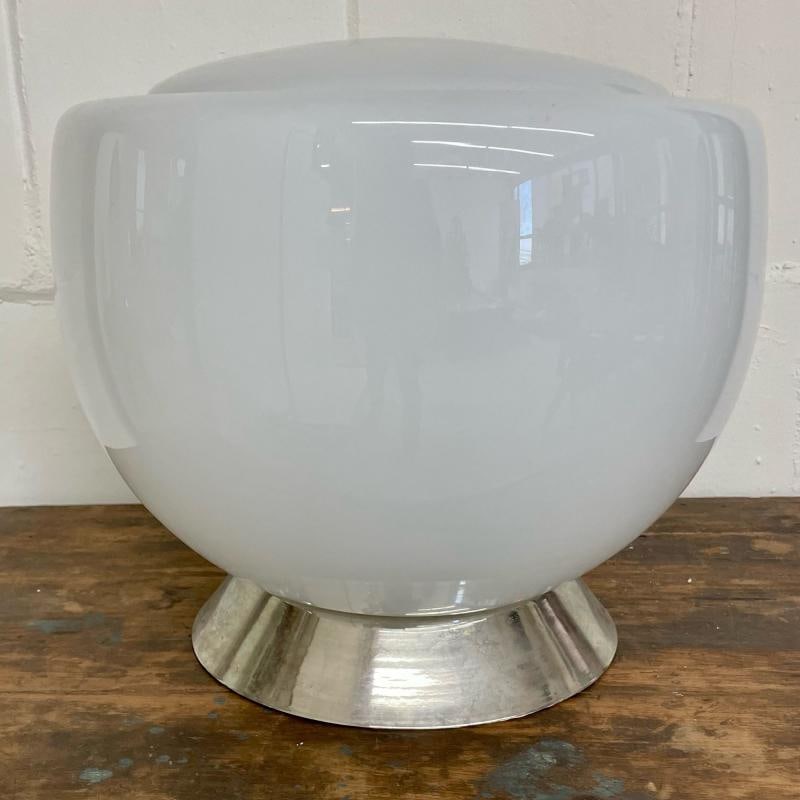 Large Mid-Century Modern Handblown Glass and Chrome Table / Desk Lamp, Italian - 5
