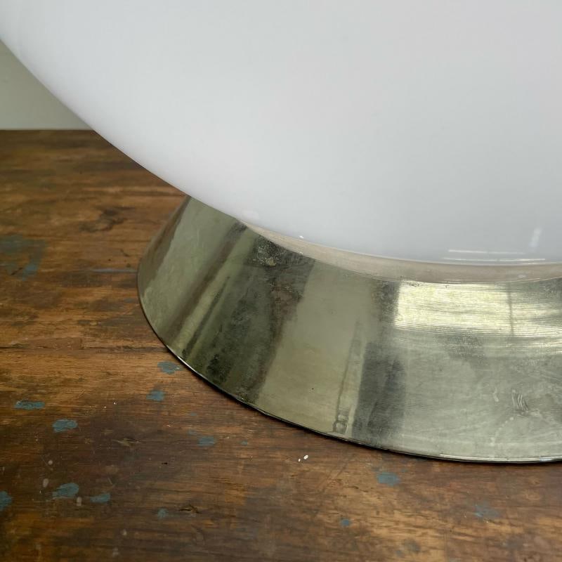 Large Mid-Century Modern Handblown Glass and Chrome Table / Desk Lamp, Italian - 7