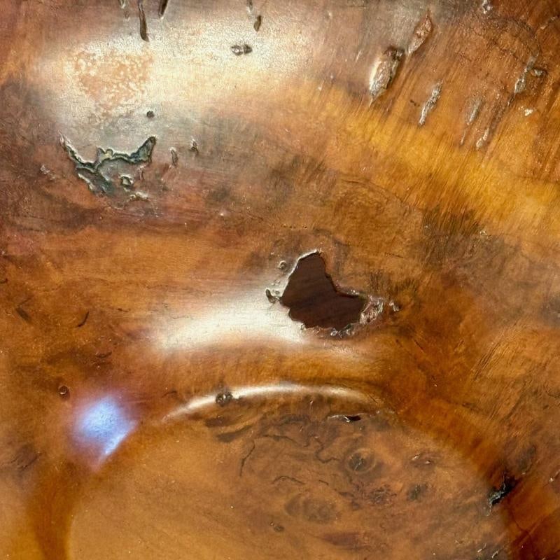 Mid-Century Modern Artisan Studio Made Bowl / Vessel, Cherry Burl, Signed - 7