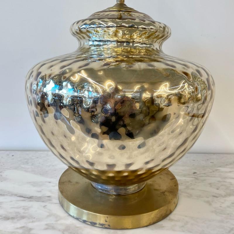 Single Large Mid-Century Modern Table Lamp, Mercury Glass, Brass, Jar, Urn Shape - 10