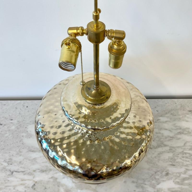 Single Large Mid-Century Modern Table Lamp, Mercury Glass, Brass, Jar, Urn Shape - 5