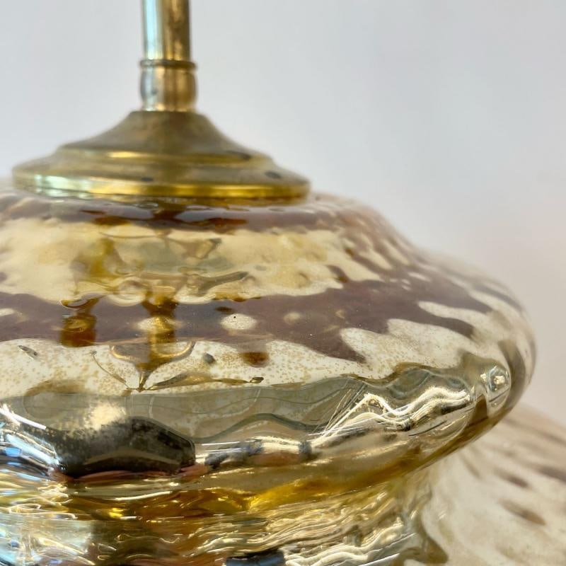 Single Large Mid-Century Modern Table Lamp, Mercury Glass, Brass, Jar, Urn Shape - 7