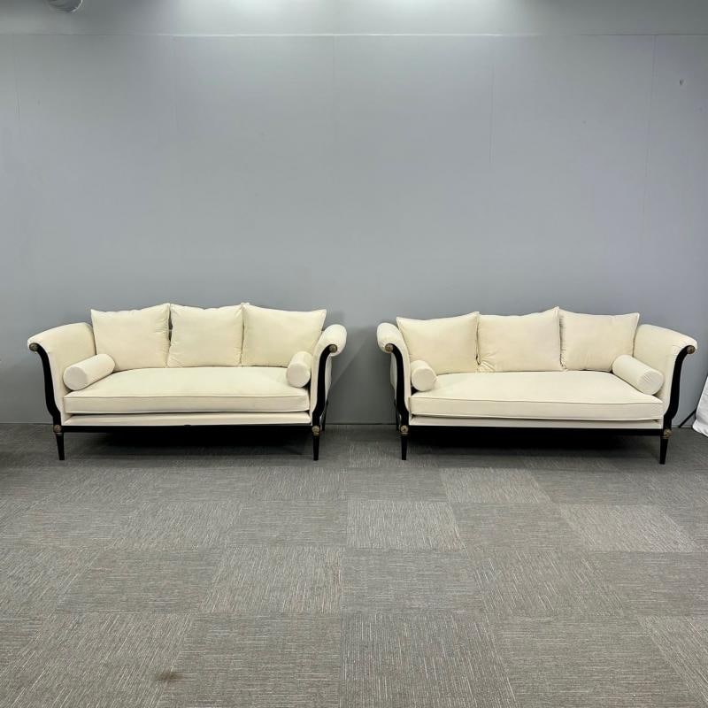 Pair of Steel and Bronze Sofas / Settees, Hollywood Regency, Peter Marino Style - 2