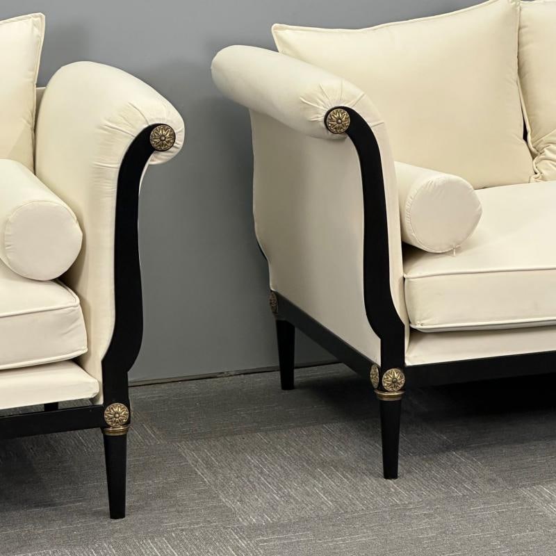 Pair of Steel and Bronze Sofas / Settees, Hollywood Regency, Peter Marino Style - 8