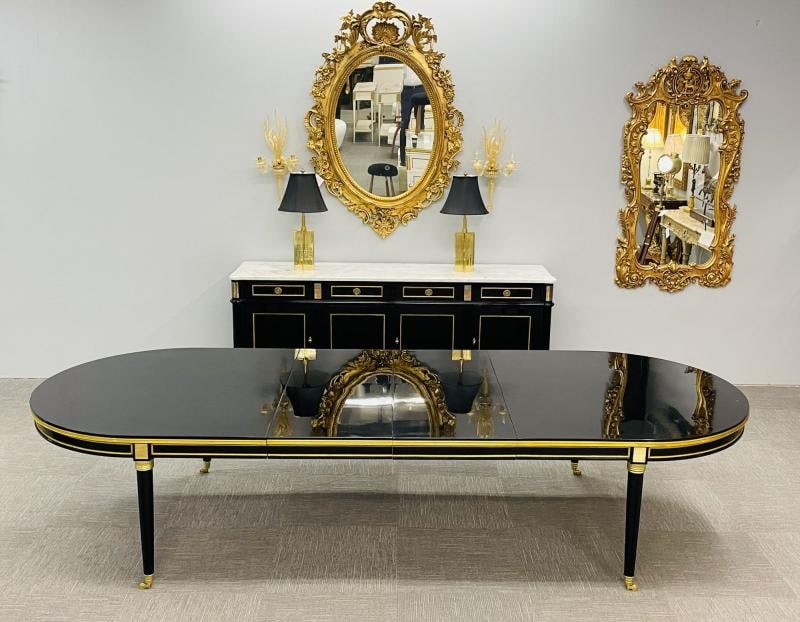 Monumental Louis XVI Hollywood Regency Dining Table, 15 Feet, Bronze Mounted - 7