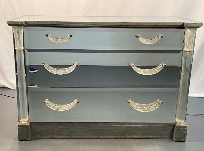Mid-Century Modern Mirrored Grosfeld House Cabinet / Commode, Glassics, 1930s - 2