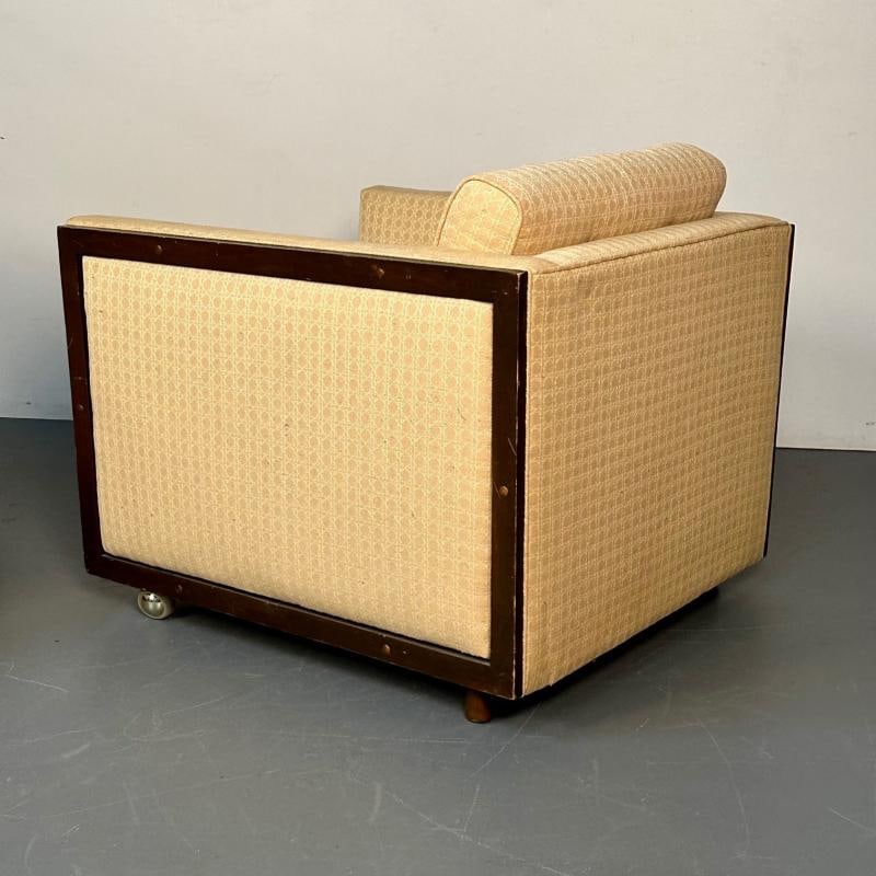Pair Mid-Century Modern Lounge / Club Chairs, George Nelson Style, Box-Form - 7