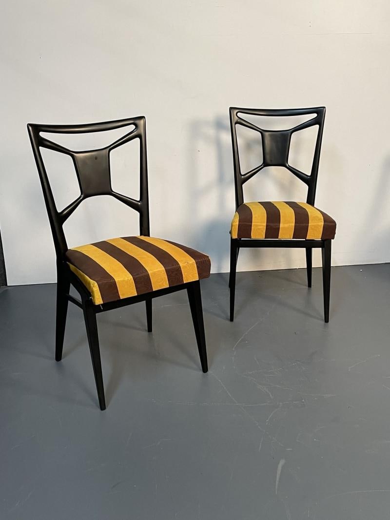 Six Italian Mid-Century Modern Mahogany Dining / Side Chairs, Ico Parisi Style - 5