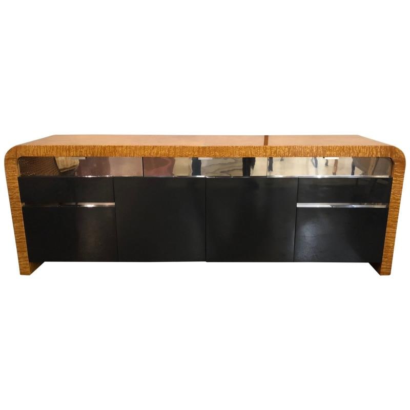 Mid-Century Modern Waterfall Sideboard / Dresser by Vladimir Kagan, Burlwood - 2