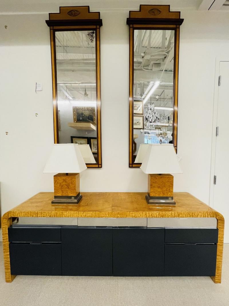 Mid-Century Modern Waterfall Sideboard / Dresser by Vladimir Kagan, Burlwood - 7