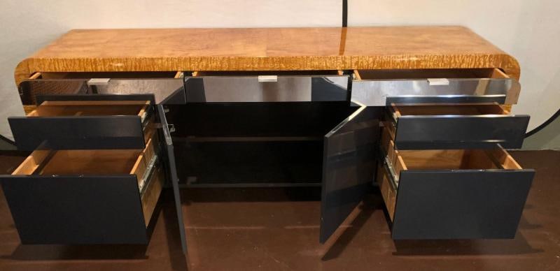 Mid-Century Modern Waterfall Sideboard / Dresser by Vladimir Kagan, Burlwood - 8